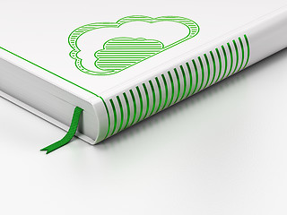 Image showing Cloud computing concept: closed book, Cloud on white background