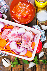 Image showing raw meat with vegetables