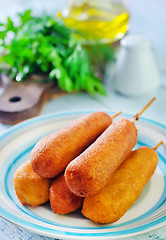 Image showing corndogs