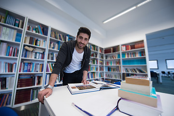 Image showing student study  in school library