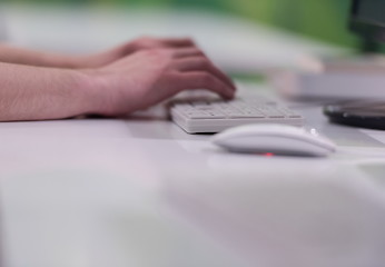 Image showing business woman working on computer at office