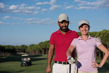 Image showing portrait of couple on golf course