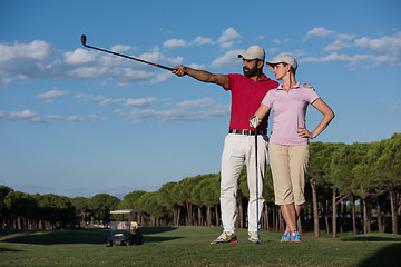 Image showing portrait of couple on golf course