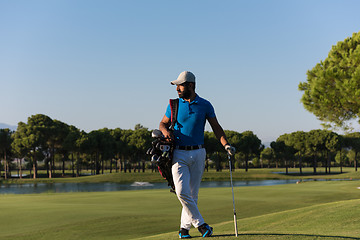 Image showing golfer  portrait at golf  course