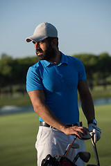 Image showing golfer  portrait at golf course