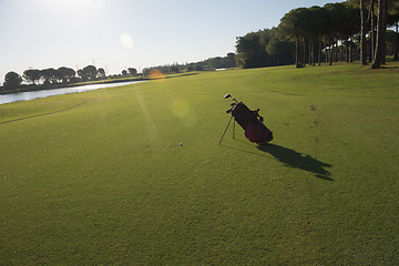 Image showing golf bag on course