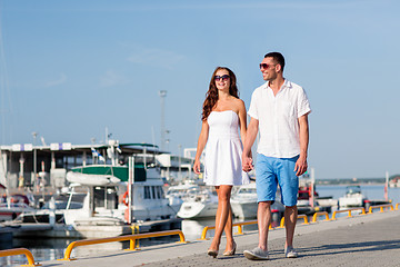 Image showing smiling couple in city