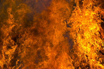 Image showing Outdoor burning fire and open flame