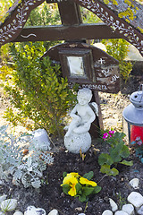 Image showing Picture of a memorial cross for accident victim