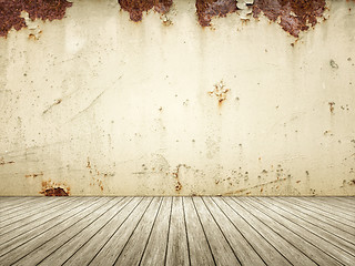 Image showing Empty Room rusty wall