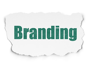Image showing Marketing concept: Branding on Torn Paper background