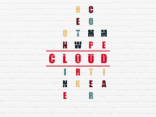 Image showing Cloud networking concept: Cloud in Crossword Puzzle