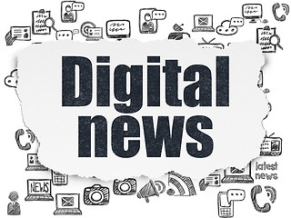 Image showing News concept: Digital News on Torn Paper background