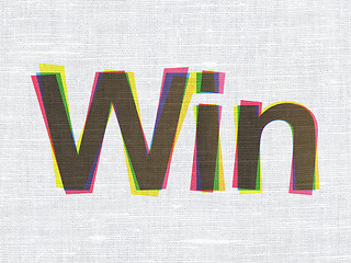 Image showing Business concept: Win on fabric texture background