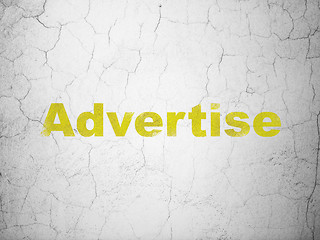 Image showing Marketing concept: Advertise on wall background