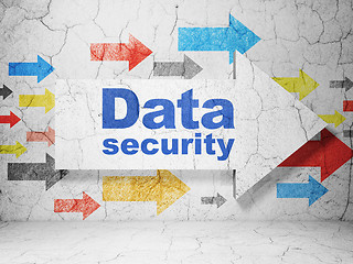 Image showing Protection concept: arrow with Data Security on grunge wall background