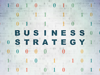 Image showing Finance concept: Business Strategy on Digital Data Paper background