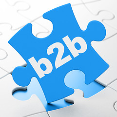 Image showing Business concept: B2b on puzzle background