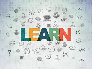 Image showing Learning concept: Learn on Digital Data Paper background