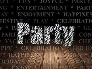 Image showing Holiday concept: Party in grunge dark room