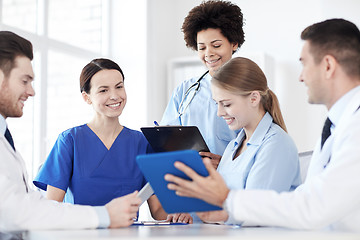 Image showing group of happy doctors meeting at hospital office