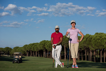 Image showing portrait of couple on golf course