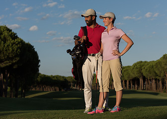 Image showing portrait of couple on golf course