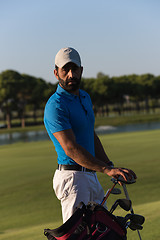 Image showing golfer  portrait at golf course