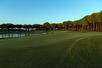 Image showing golf course on sunset
