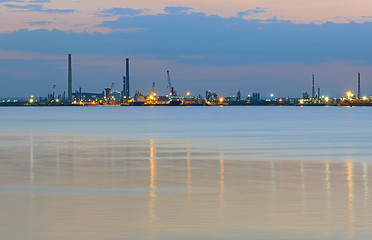 Image showing Industrial plant and sea