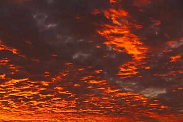 Image showing Sunset sky clouds