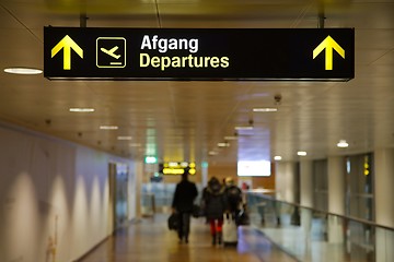 Image showing Departures airport sign