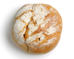 Image showing Rounded bread from above
