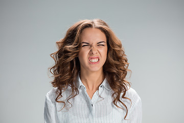 Image showing The portrait of disgusted woman