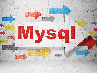 Image showing Programming concept: arrow with MySQL on grunge wall background