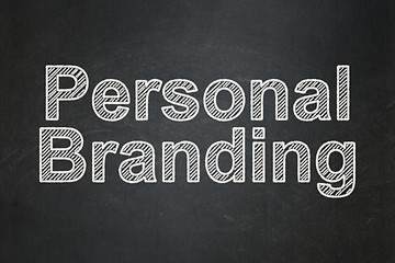 Image showing Advertising concept: Personal Branding on chalkboard background