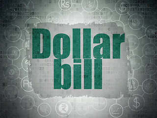 Image showing Money concept: Dollar Bill on Digital Data Paper background