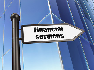 Image showing Money concept: sign Financial Services on Building background