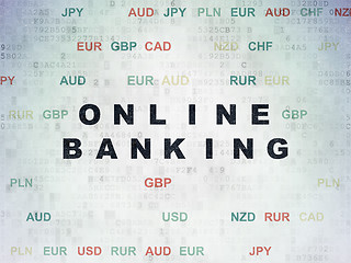 Image showing Banking concept: Online Banking on Digital Data Paper background