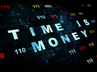 Image showing Timeline concept: Time is Money on Digital background
