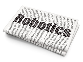 Image showing Science concept: Robotics on Newspaper background