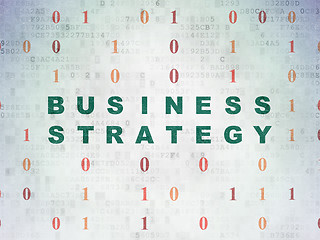 Image showing Business concept: Business Strategy on Digital Data Paper background