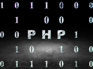 Image showing Software concept: Php in grunge dark room