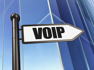 Image showing Web development concept: sign VOIP on Building background