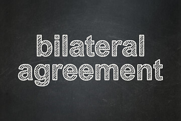 Image showing Insurance concept: Bilateral Agreement on chalkboard background