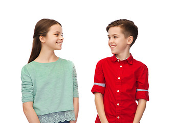 Image showing happy boy and girl looking at each other