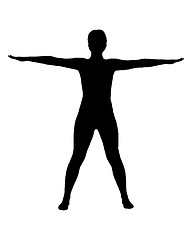 Image showing Silhouette of woman doing yoga