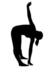 Image showing Silhouette of woman doing yoga