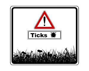 Image showing Warning sign with added information ticks