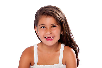 Image showing Cute girl missing teeth smiling